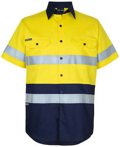 Jbs Wear Apparel: 6DNWS JB's Hi Vis (D+N) S/S 150G Work Shirt