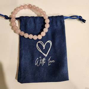 Gift: Rose Quartz bracelet in a 'with love' bag