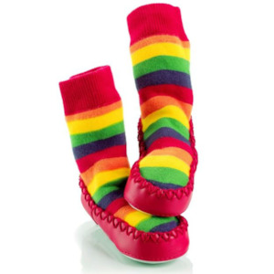 Slippers Socks: Rainbow Designer Mocc Ons