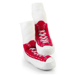 Slippers Socks: Mocc On Sneaker - Red
