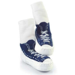 Slippers Socks: Mocc On Sneaker - Navy