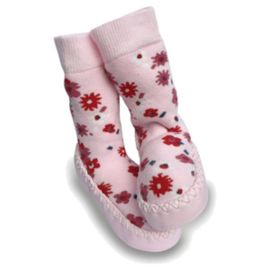 Slippers Socks: Mocc On Sneaker - Floral Ditsy