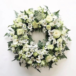 Products: Comforting Sympathy Wreath Funeral Flowers Christchurch