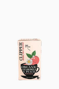 Tea Beverages: Clipper Organic Chamomile & Peach 20 Bags