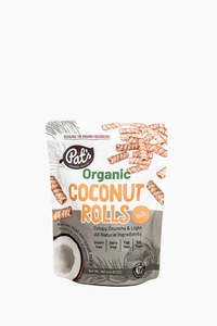 Grocery Pantry: Pats Organic snacks Cocount Rolls Vanilla
