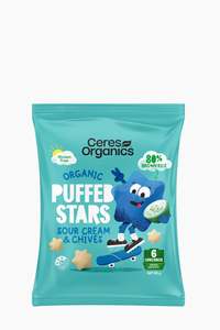 Ceres Organics Puffed Stars Sour Cream 80g