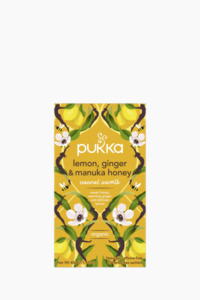 Tea Beverages: Pukka Lemon Ginger & Manuka Honey Organic Tea 20 Bags