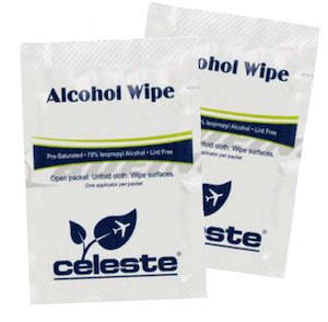 For The Plane: Celeste 70% Isopropyl Alcohol Wipes  - Box of 30