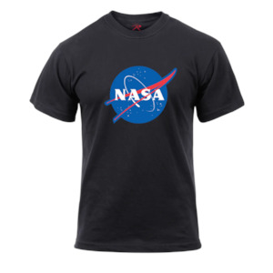 Apparel And Accessories: NASA Logo T-Shirt - Black