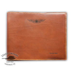 Sparrowhawk Pilot's Logbook Cover - Whisky Aniline Leather