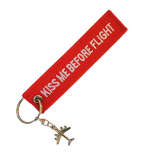 Kiss Me Before Flight Keyring