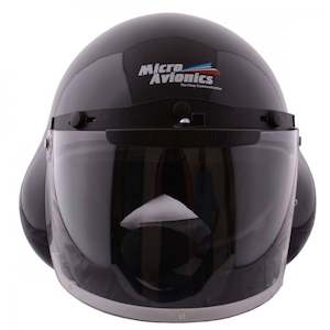MicroAvionics Integrated UL100 Microlight Headset in Black Helmet