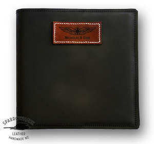 Sparrowhawk Pilot's Logbook Cover - Black Aniline Leather