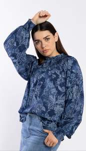 Frontpage: 1299 - Karin Blouse - Blue Paisley