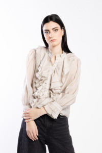 Tops Blouses Camis Tees: 1302L - Willow Blouse - Tan