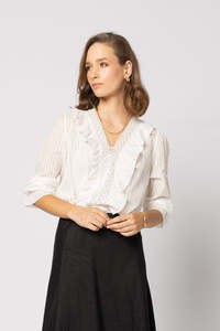 1312 - Amelia Blouse - Natural Stripe BACK IN STOCK !!