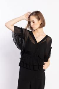 Tops Blouses Camis Tees: LOUGHLIN - 1230L - Brooke Blouse - Black