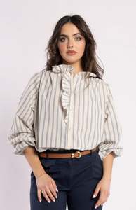 1330 - Cest La Vive Blouse - Metallic Stripe