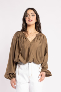 1340 - Ca Va Blouse - Coffee