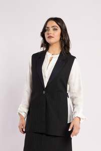 5078 - Au Lait Waistcoat - Noir Stripe