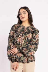 Tops Blouses Camis Tees: 1299 - Karin Blouse - Del Ray Black