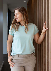 Tops Blouses Camis Tees: 1131 - Drama Plain Tee - Aspen Green