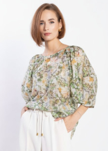 Tops Blouses Camis Tees: LOUGHLIN - 1254L - Compass Blouse - Green Meadow