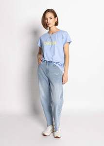 1131 - Drma Zoe Tee - Blue/Lemon