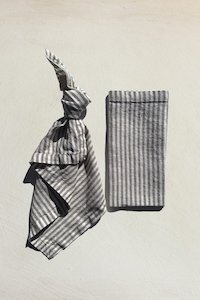 Olive Stripe Linen Napkin