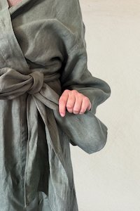 Eucalyptus French Stone Linen Robe