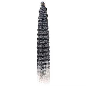 Frontpage: Wavy Goddess Deep Curly Braiding Hair #1B/GREY - Ombre: Black / Grey
