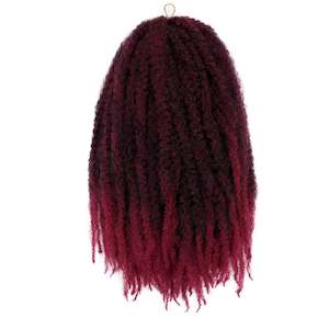 Frontpage: Afro Kinky / Marley Braid Twist Crochet Hair #1B/BUG - Ombre: Black / Burgundy