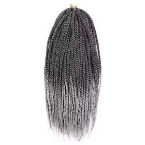 Crochet Box Braids #T1B/Silver - Ombre: Black / Silver