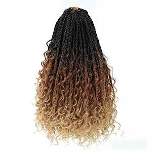 Bohemian / Goddess Crochet Braids #T30/27 (1B/30/27) - Ombre: Black / Brown / Blonde