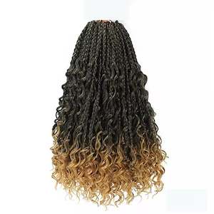 Hair Extensions: Bohemian / Goddess Crochet Braids #1B/27 - Ombre: Black / Blonde