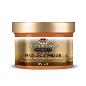 African Pride: African Pride Black Castor Miracle Extra Hold Braid, Loc & Twist Gel 227g (8oz)