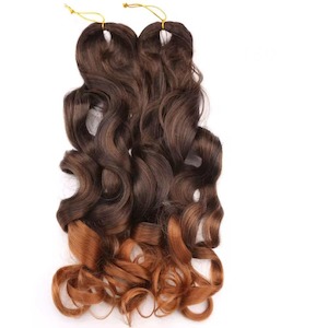 French Curls Wavy Crochet Braid #T30 - Ombre: Brown / Copper