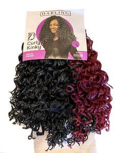 Darling: Curly Kinky Crochet Braids - Darling #1/900 - Black / Burgundy