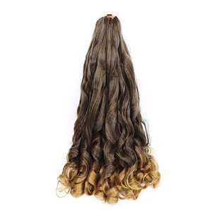 French Curls Wavy Crochet Braid #T27 - Ombre: Black / Blonde