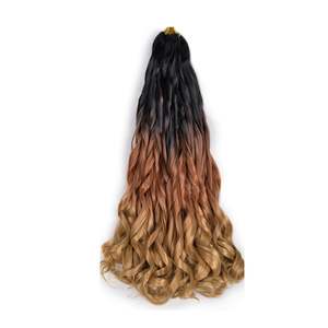 French Curls Wavy Crochet Braid #C14 - Black / Dark Brown / Blonde