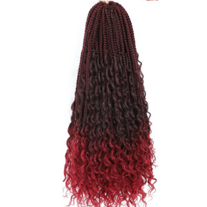 Bohemian / Goddess Crochet Braids #1B/RED - Ombre: Black / Red