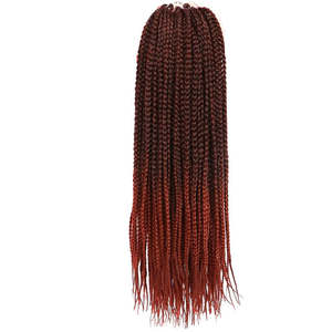 Crochet Box Braids #1B/RED - Ombre: Black / Red