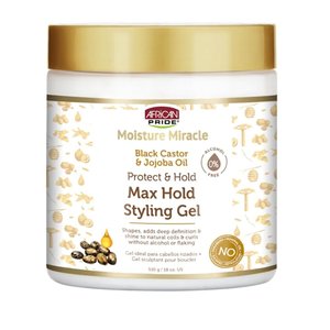 African Pride Moisture Miracle Black Castor & Jojoba Oil Max Hold Styling Gel 510g (18oz)