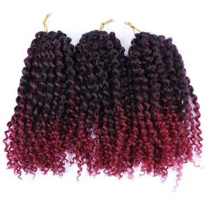 Kinky Curly Marley Bob Crochet Braids #1B/Red - Ombre: Black / Red