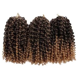 Kinky Curly Marley Bob Crochet Braids #1B/27 - Ombre: Black / Blonde