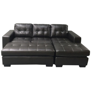 Products: Fenton Bonded Leather 3 Seater Chaise Sofa with Ottoman - Dream Furniture