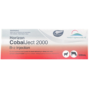 4 Drench New Zealand CobalJect 2000 B12 Injection for Cattle and Sheep 500ml