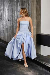 Aje Violette Bubble Hem Maxi - Pearl Blue
