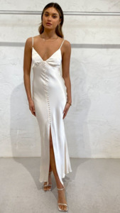 Shona Joy La Lune Bias Slip Dress - Cream