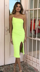 By Nicola Riviera Ribbed One Shoulder Midi